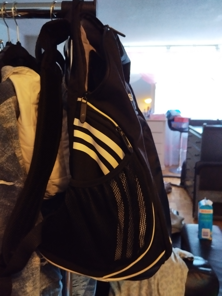 Adidas Black Backpack with White Stripes - photo 3