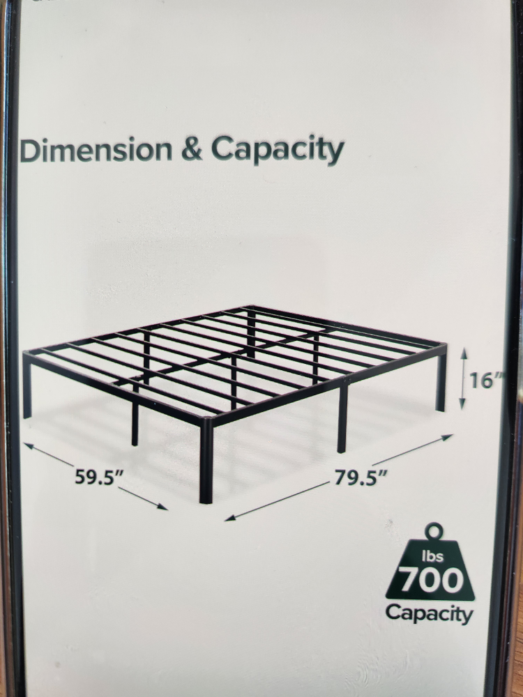 Queen Metal Bed Frame - 700lb Capacity - photo 2