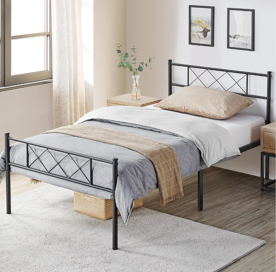 Black Metal Twin-Size Bed Frame - photo 2