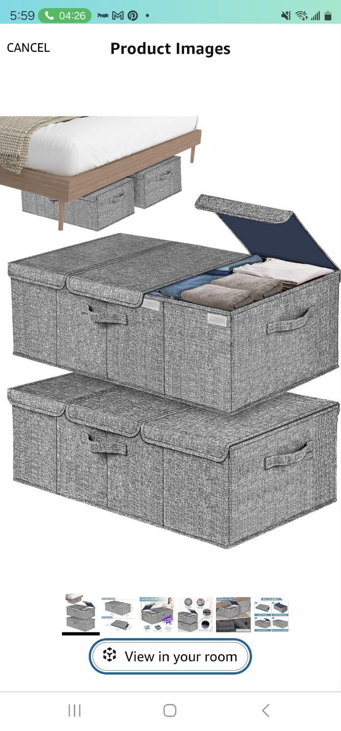 Set of 4 Collapsible Storage Bins