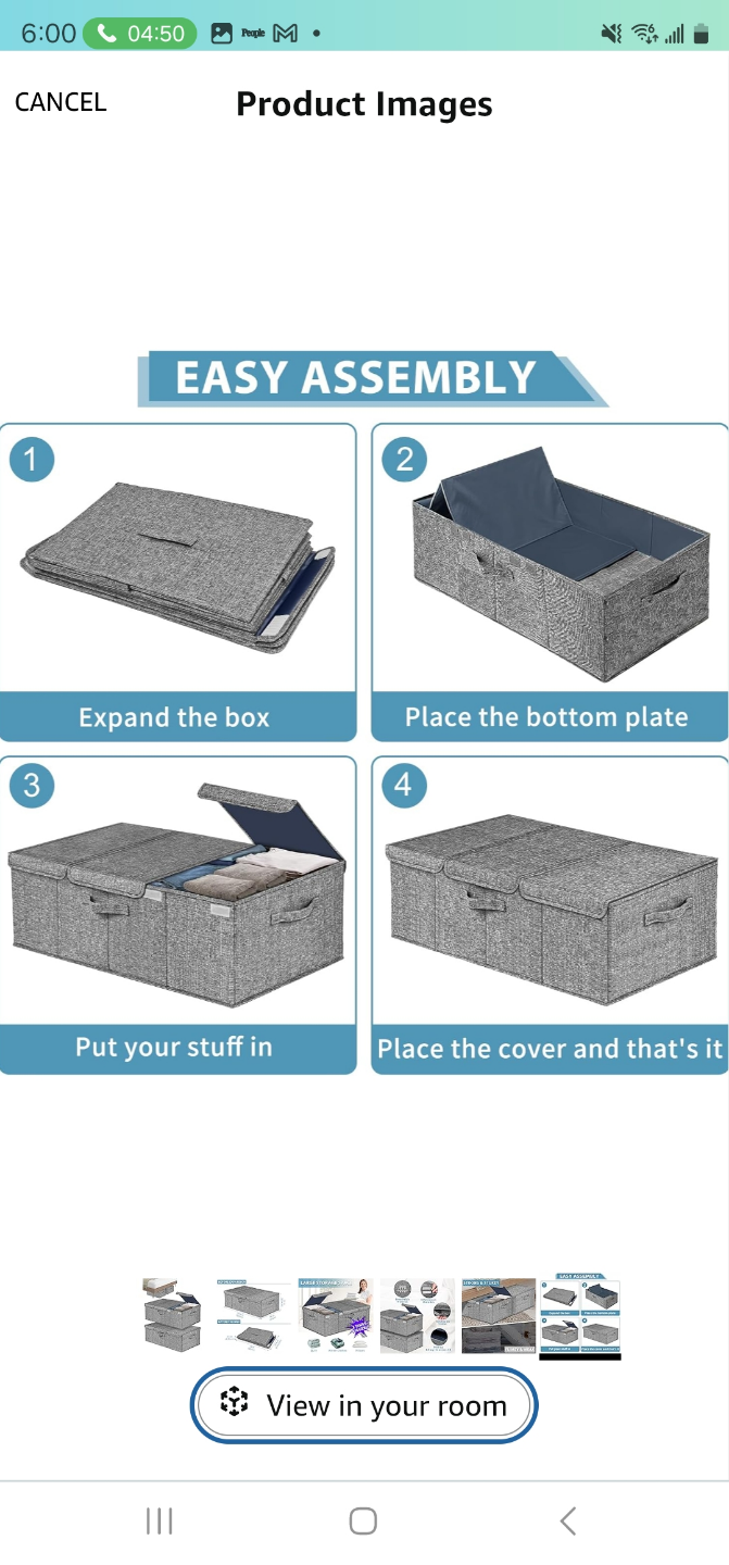 Set of 4 Collapsible Storage Bins - photo 2