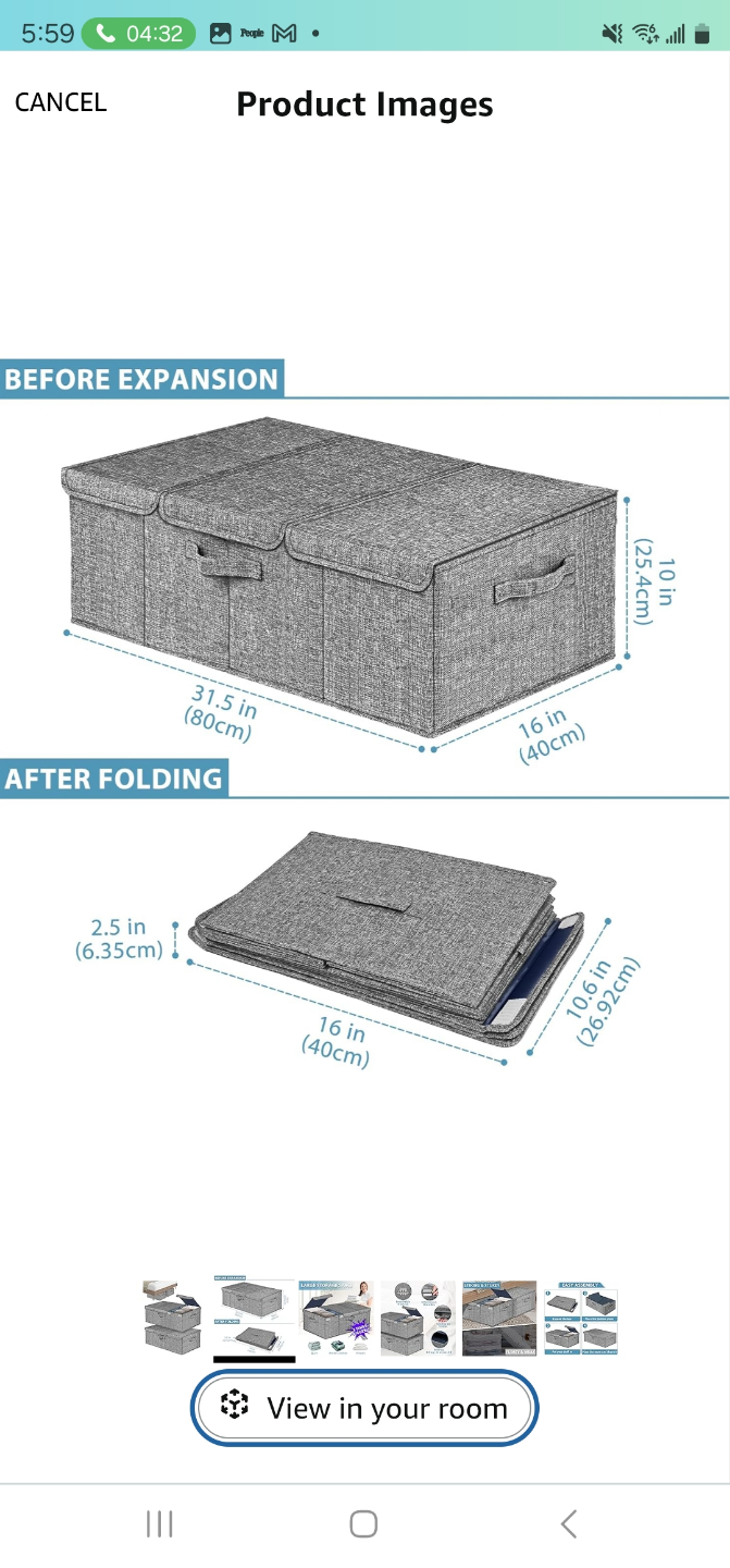 Set of 4 Collapsible Storage Bins - photo 3