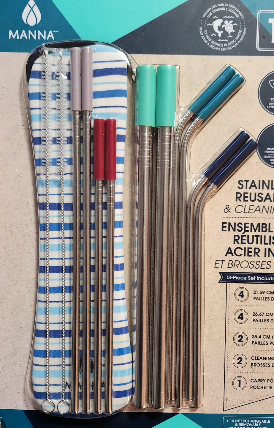 13-Piece Stainless Steel Straw Set & Cleaning Brushes image indicator(5)