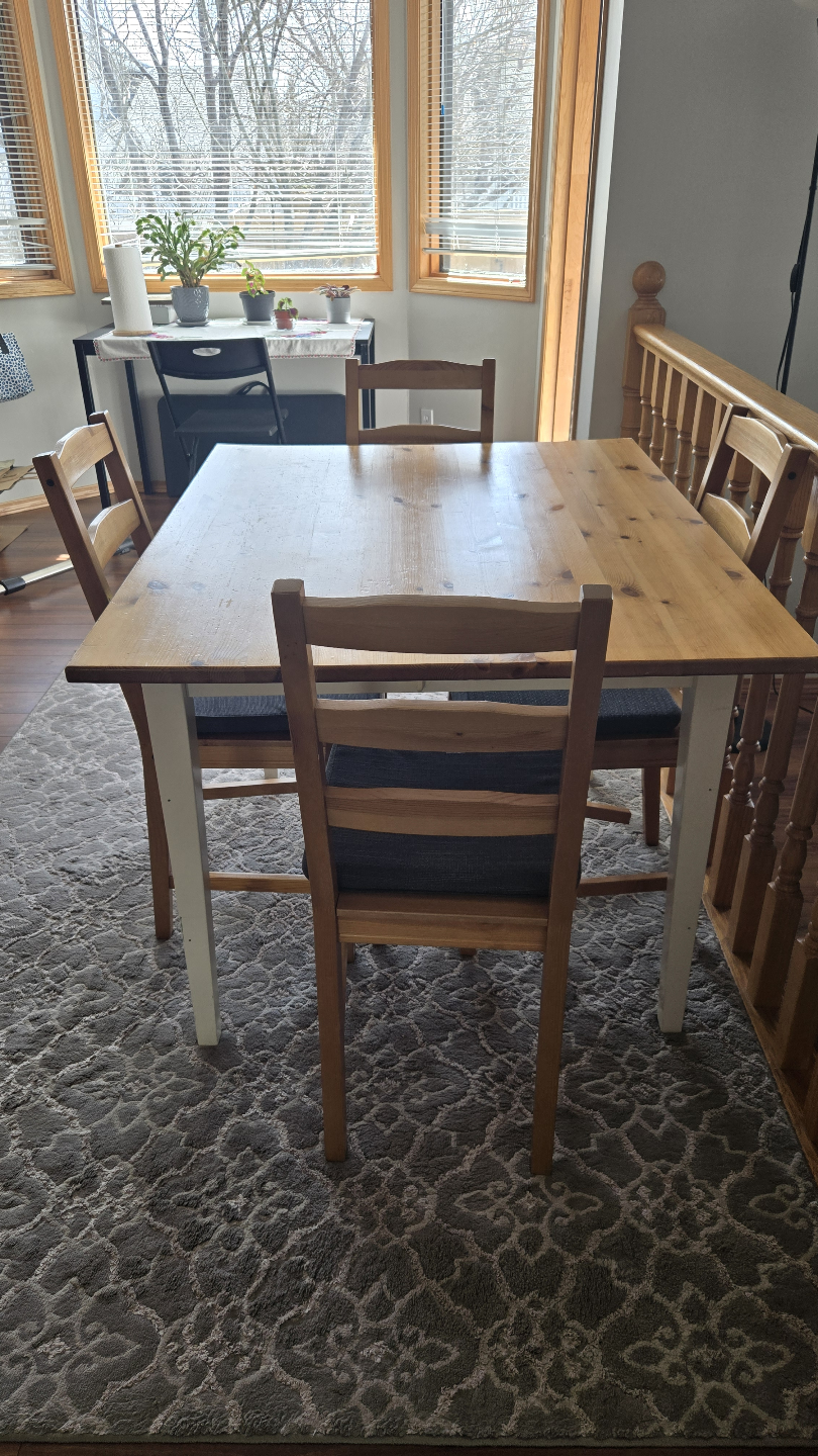 Wood Table and 3 Chair Set