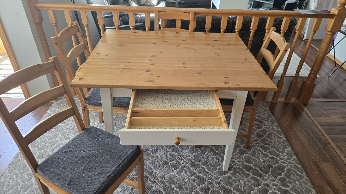 Wood Table and 3 Chair Set - photo 3
