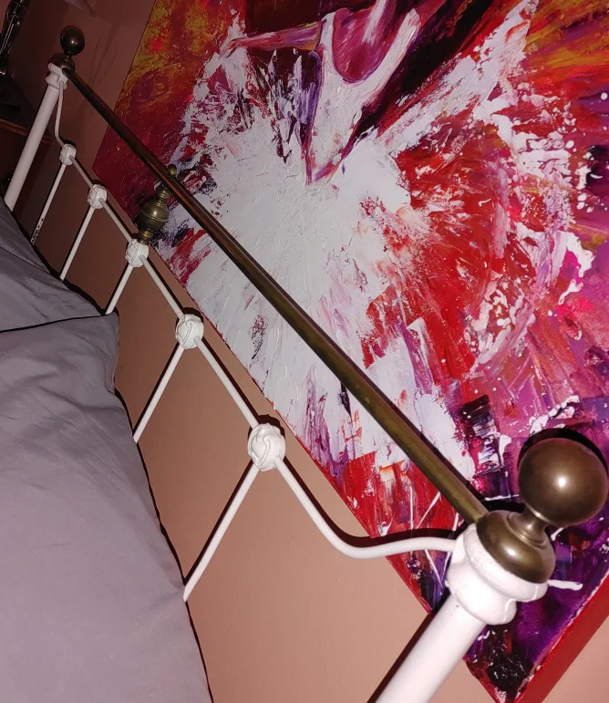 Antique Farmhouse Brass & Wrought Iron Double Bed Frame image indicator(3)