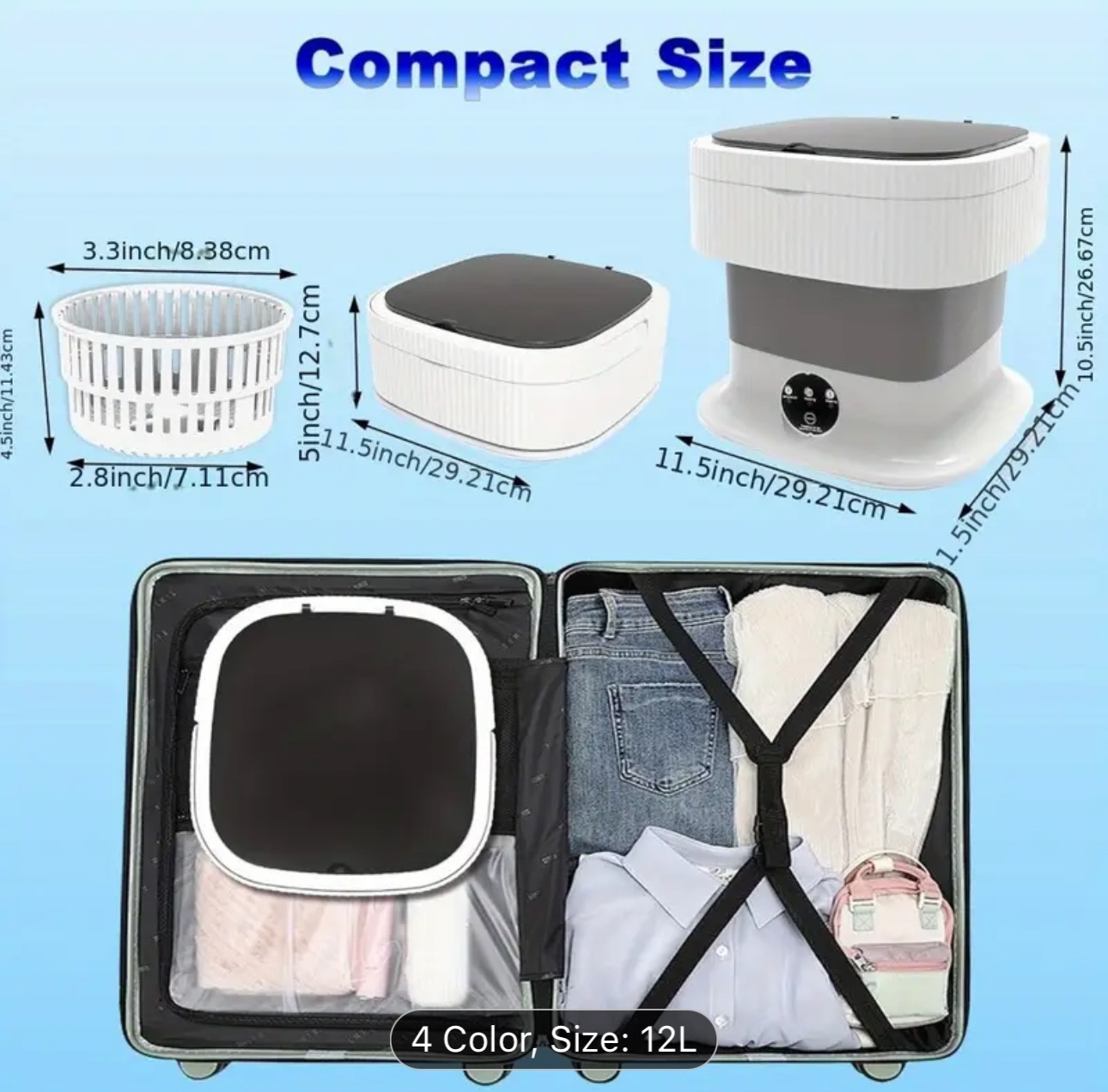 New Mini Washing Machine - 12L Portable Laundry Washer - photo 5