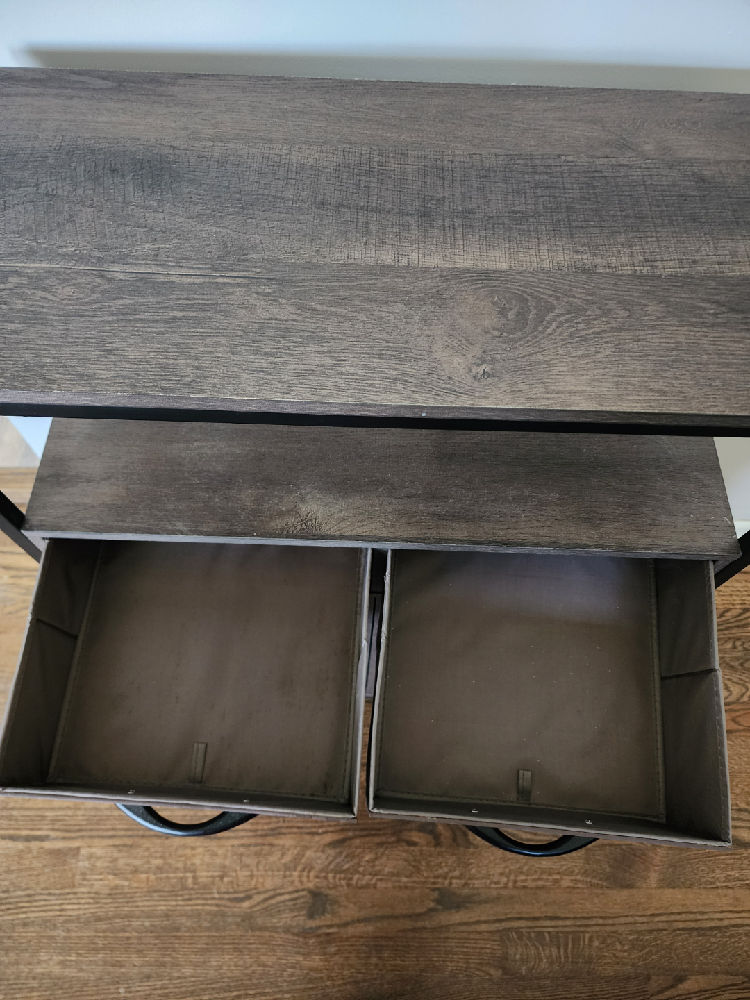 Dark Wood Storage Cabinet with Metal Frame - photo 4
