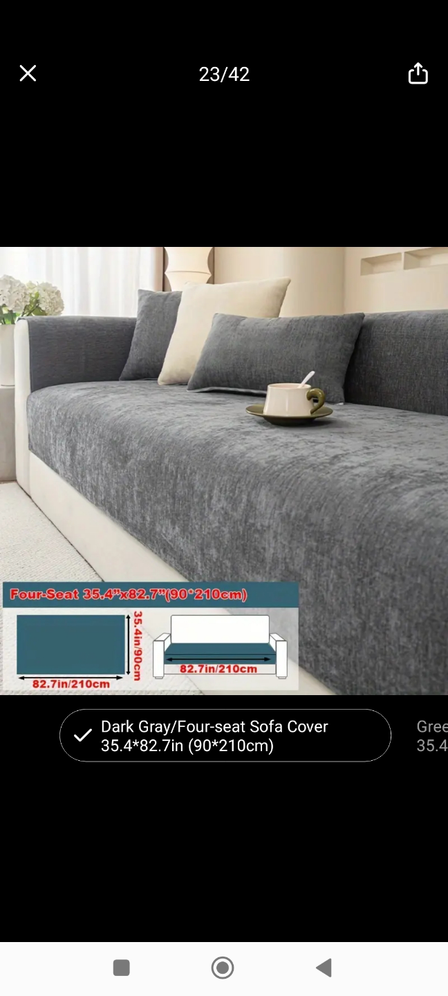 New Dark Gray  Sofa Cover 90*210cm