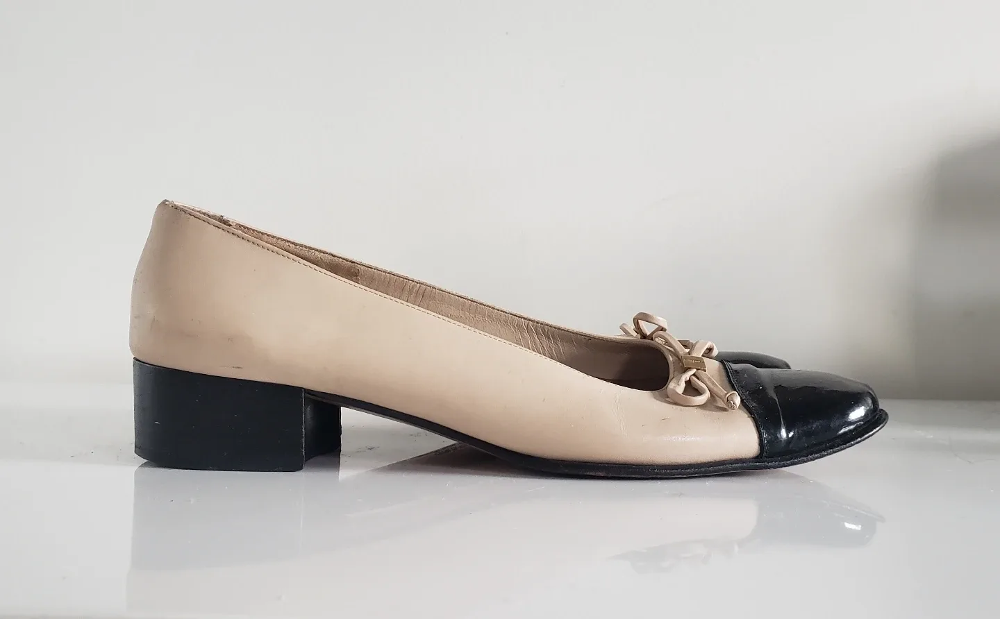 Ferragamo Two Tone Vintage Pumps - Evocative of Chanel image indicator(2)