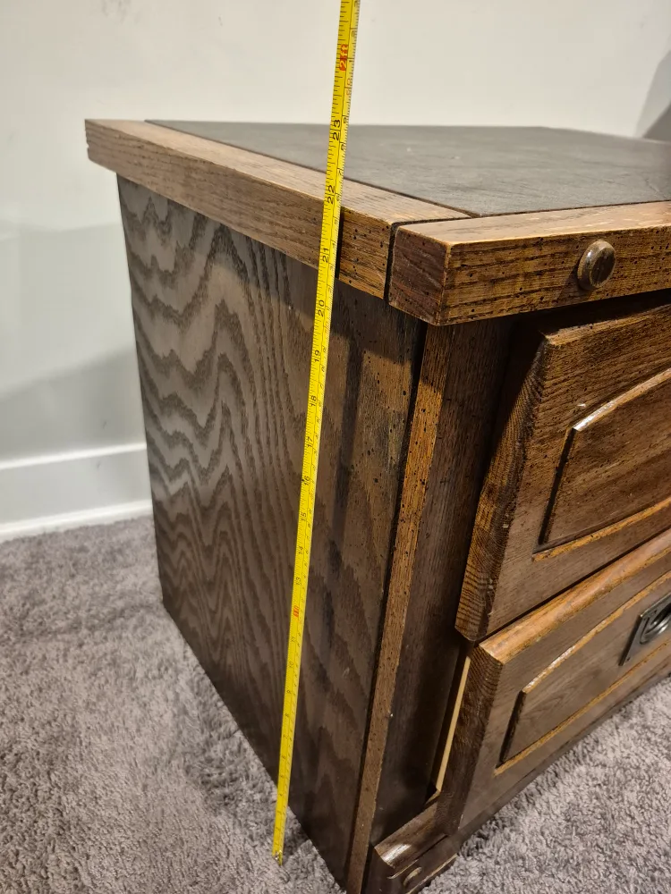 Vintage Wooden Two-Drawer Nightstand image indicator(5)