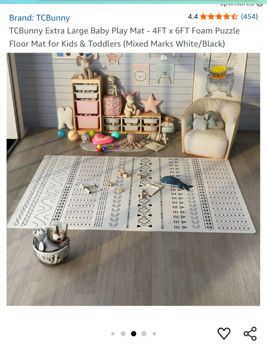 TCBunny Extra Large Baby Play Mat - 4ft x 6ft - photo 2