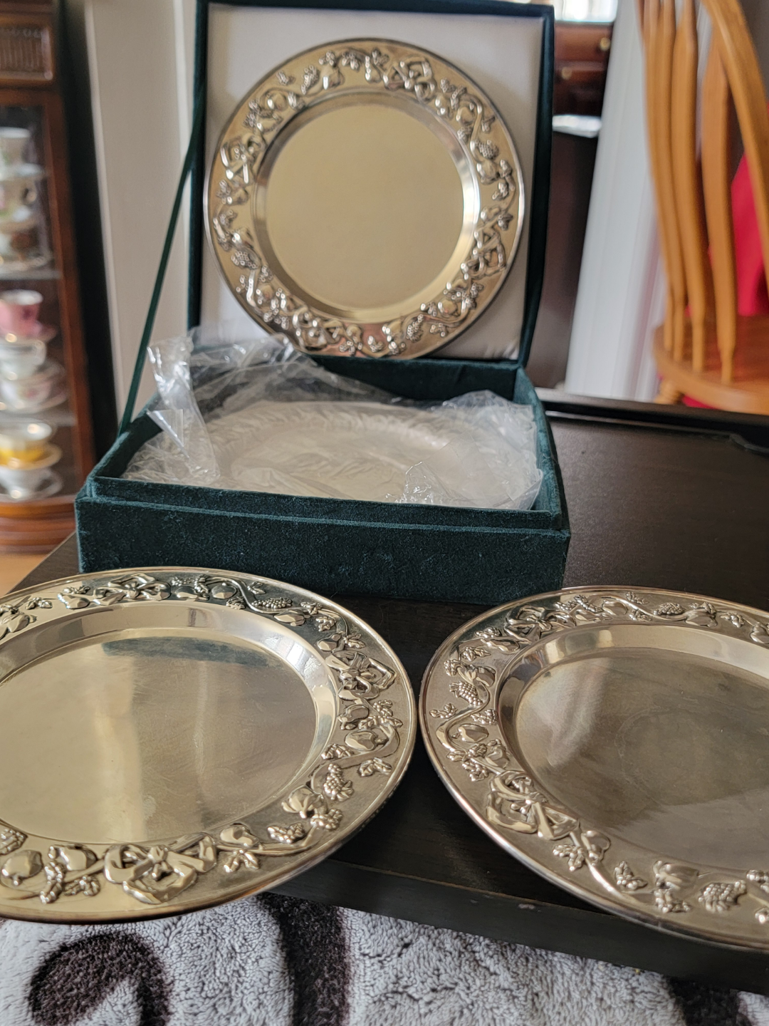 vintage Goldinger silver plated bottle coasters - photo 5