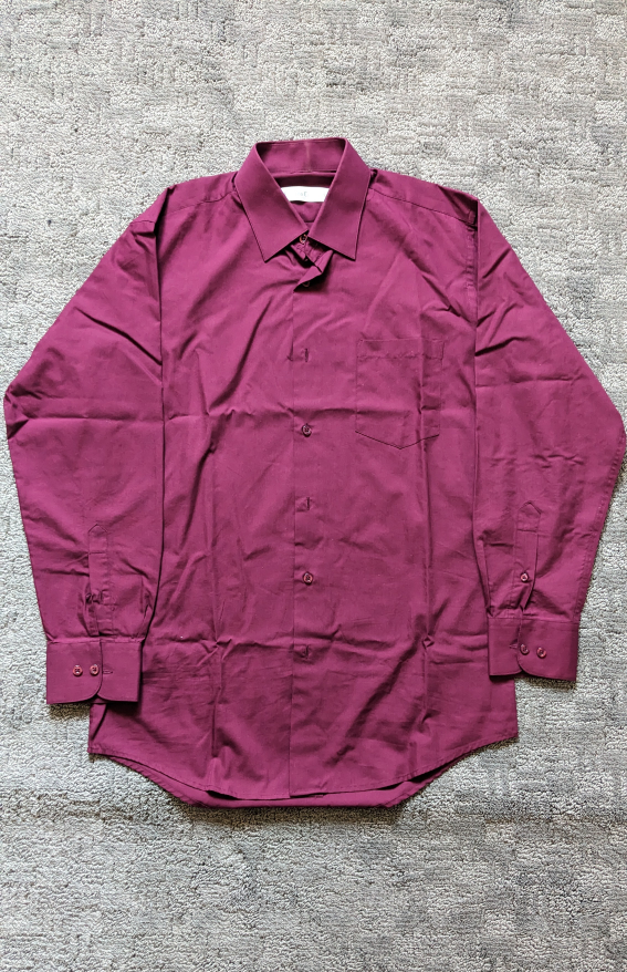 Men's Burgundy Dress Shirt - Size 15.5R