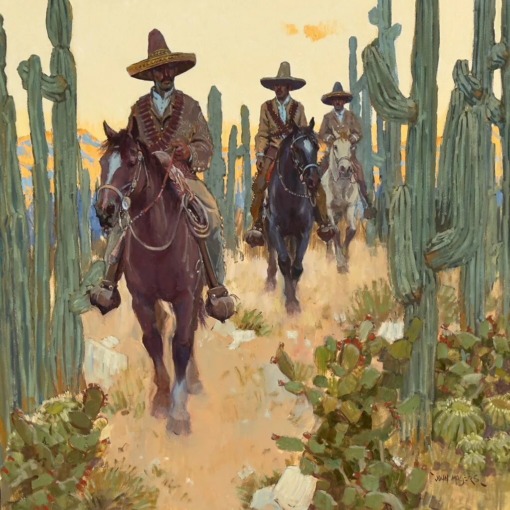 Original Western Painting - Three Horsemen image indicator(2)