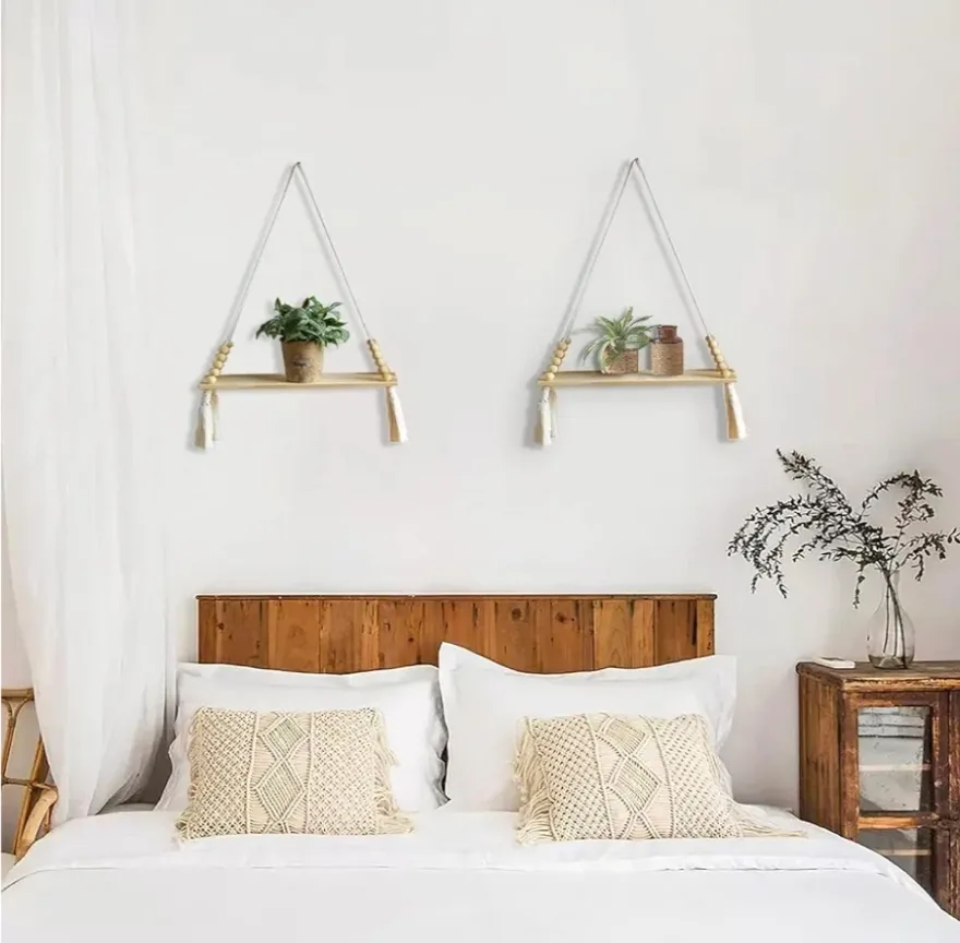 Wooden Wall Hanging Shelves,Set of 2 image indicator(3)