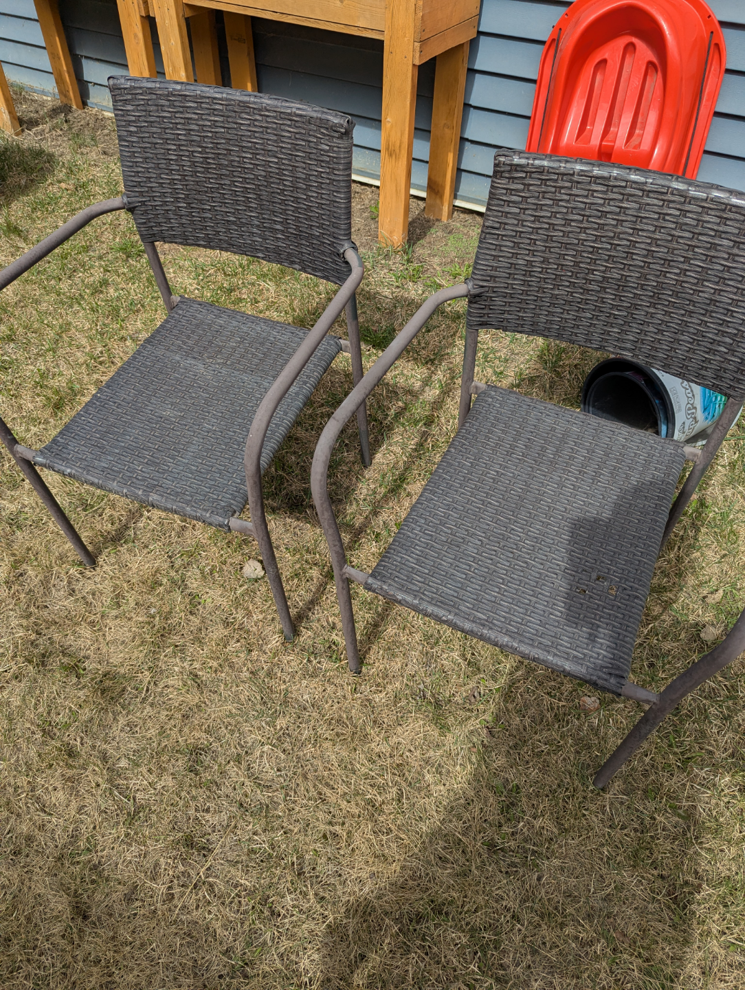 Two Patio Chairs - Wicker Style