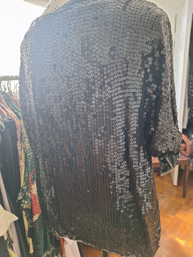 Vintage Black Sequin Top - photo 3