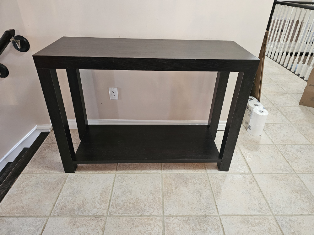 Black Console Entry Table with Shelf