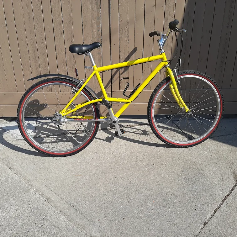 Vintage Awid  Canada Yellow Chainless mountain bike. thumbnail