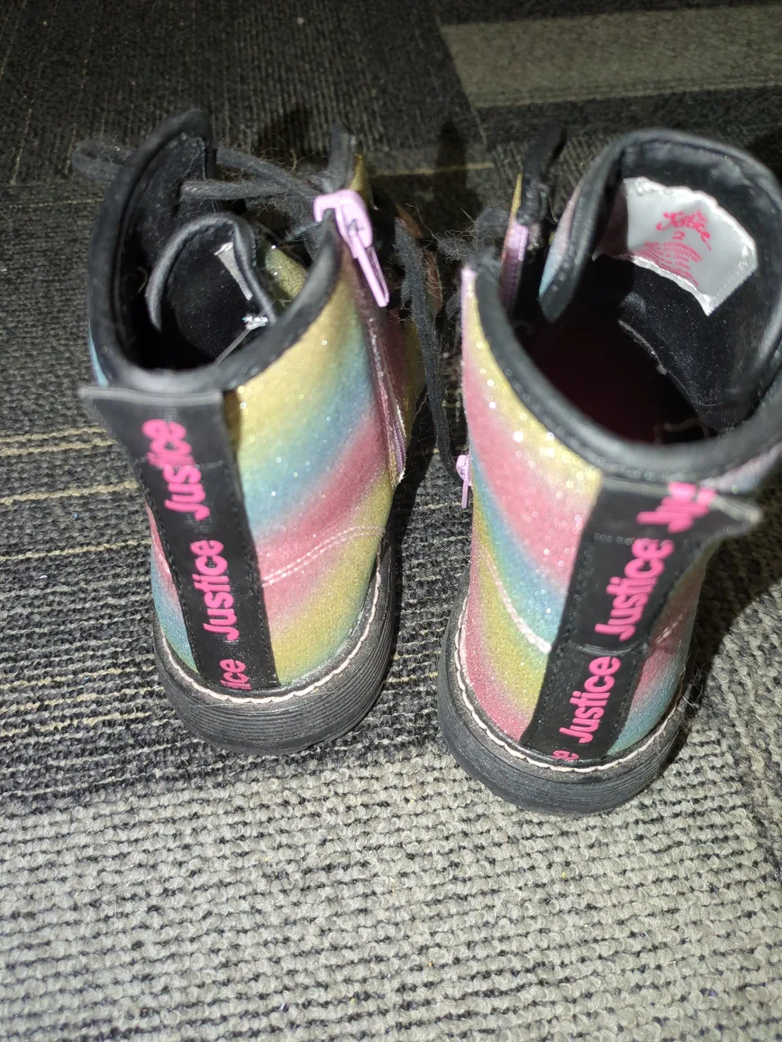 Girls' Rainbow Glitter Boots - Size 2 image indicator(2)