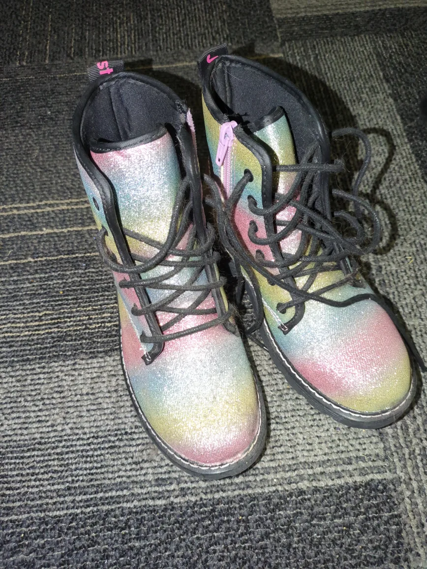 Girls' Rainbow Glitter Boots - Size 2 image indicator(3)