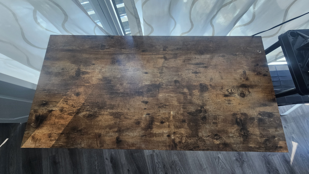 Rustic brown home-office desk with black metal legs - photo 2