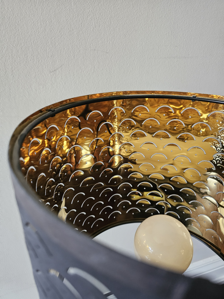 Pair of Black Table Lamps with Gold Accents - photo 3