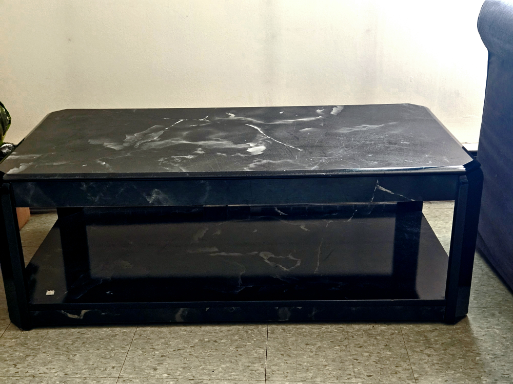 Elegant Black Marble Design Coffee Table on Wheels.💚 - photo 3