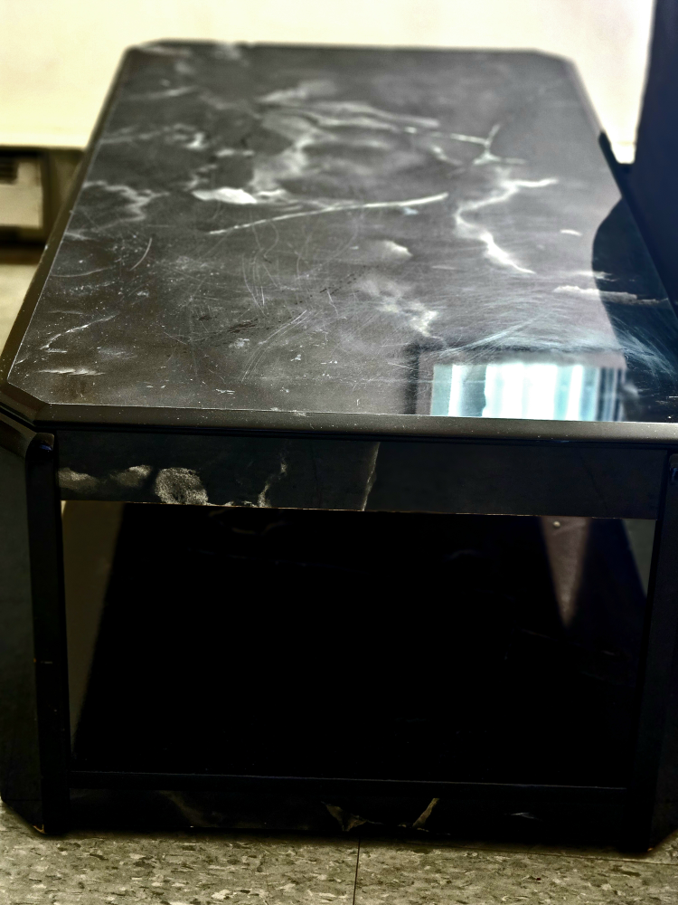 Elegant Black Marble Design Coffee Table on Wheels.💚 - photo 4