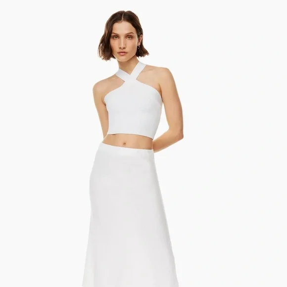 Babaton Ribbed Knit Cross-Front Halter Tank Top - photo 3