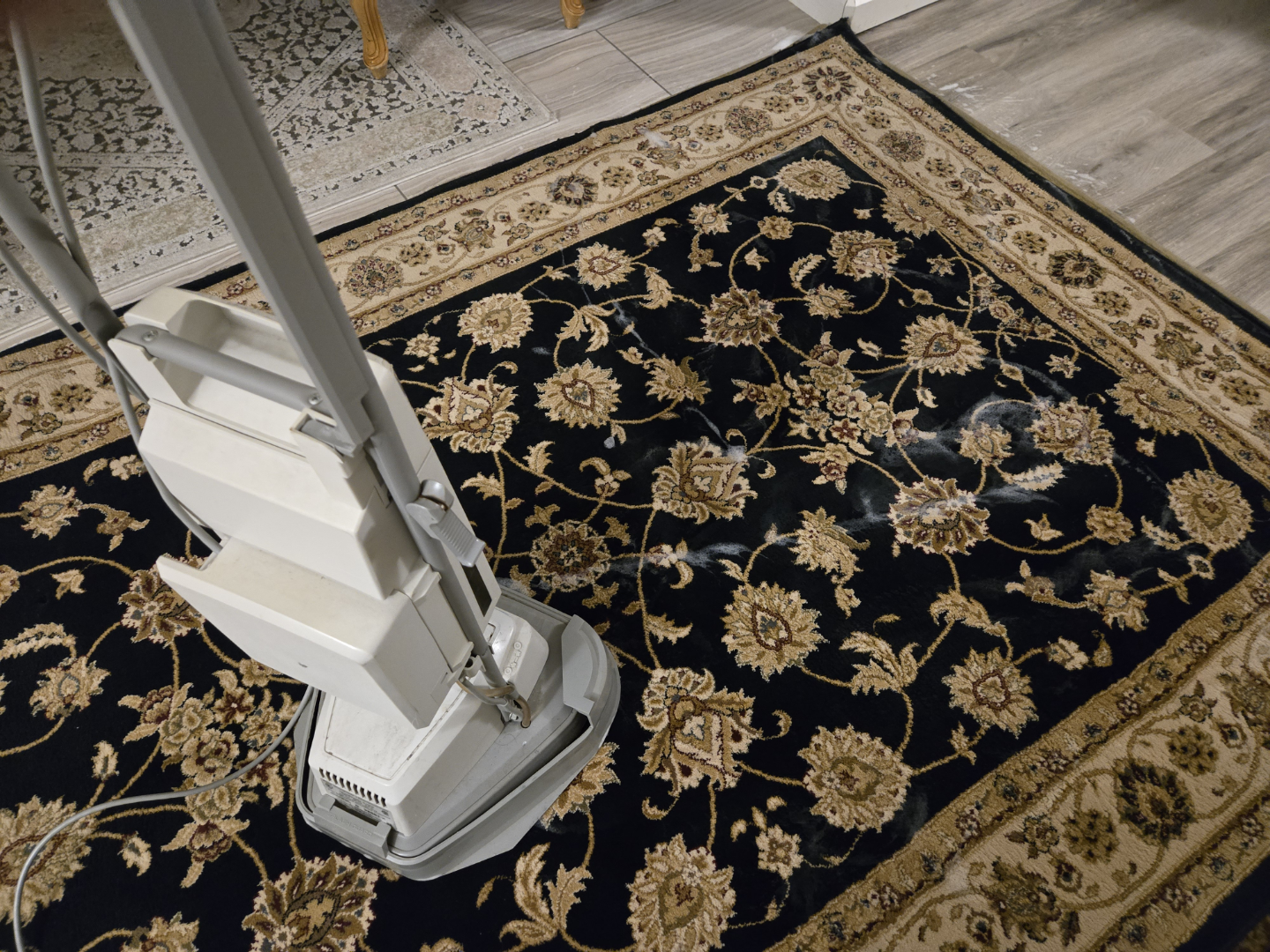 Ottoman Empire Rug -  Black and Beige Floral Pattern. - photo 4