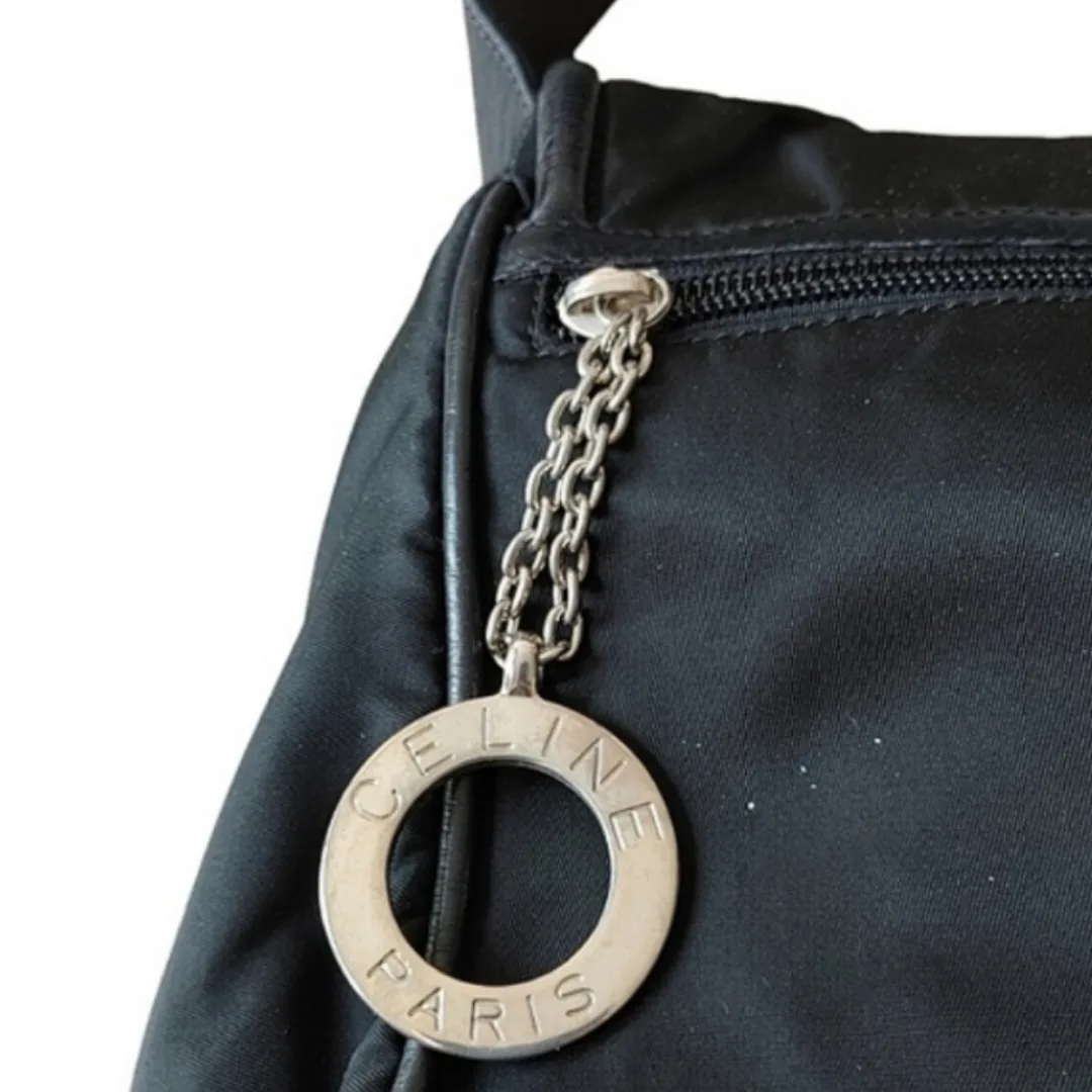 Vintage Celine Paris Black Shoulder Bag image indicator(9)
