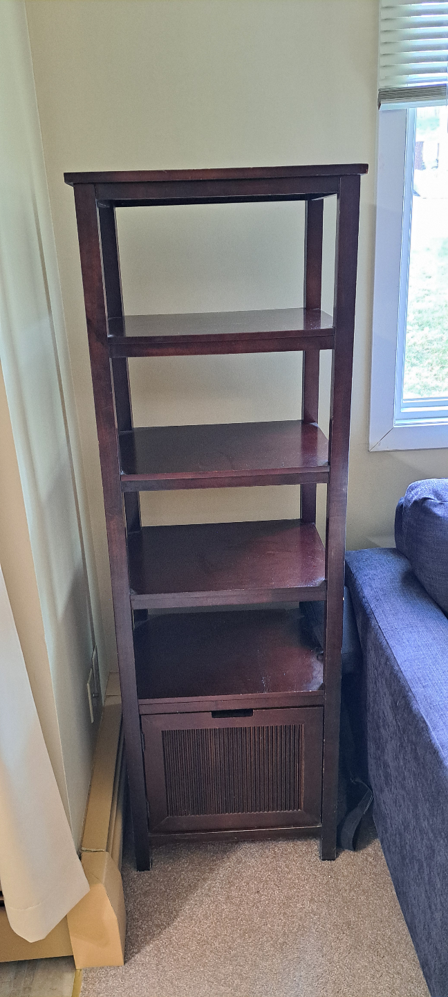 Dark Brown Wooden Shelving Unit with Storage - photo 3