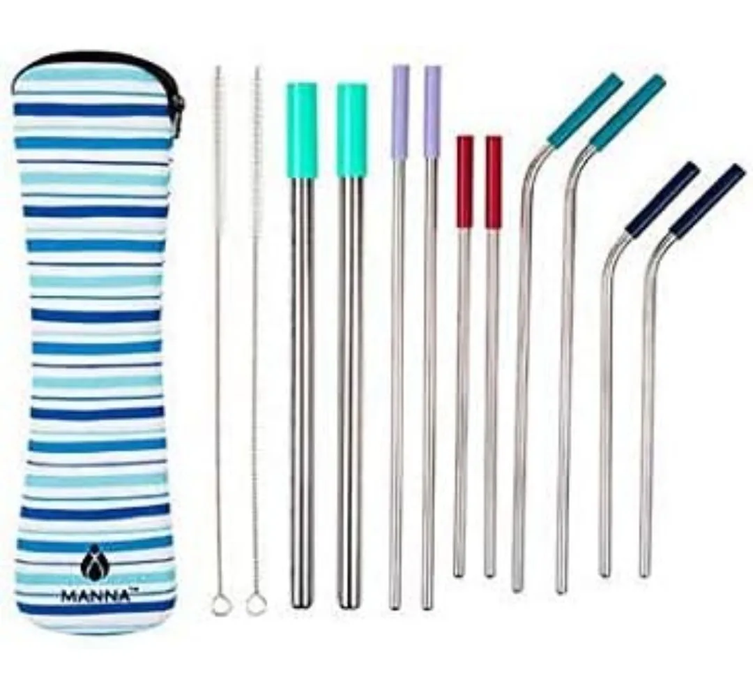 13-Piece Stainless Steel Straw Set & Cleaning Brushes image indicator(2)