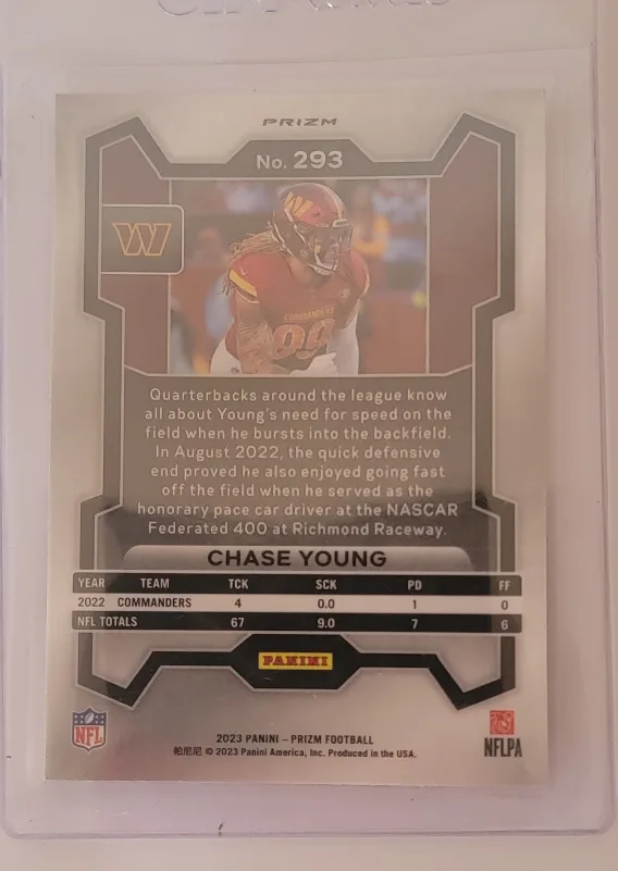 Chase Young 2022 Panini Prizm #293 Commanders Football Card image indicator(2)