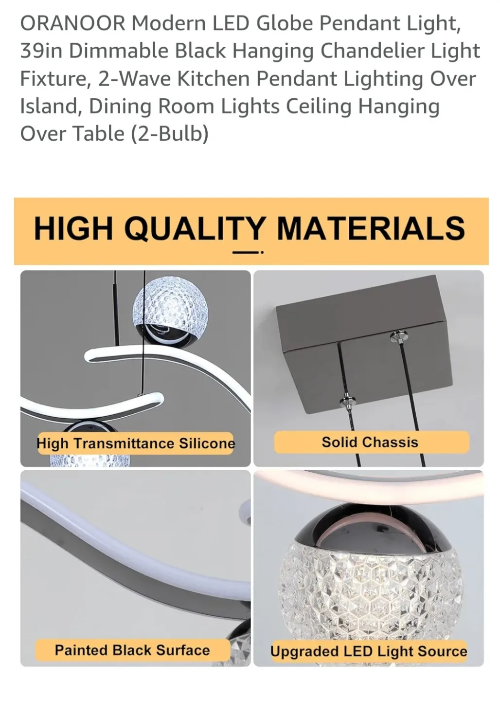 ORANOOR Modern LED Globe Pendant Light Fixture image indicator(3)