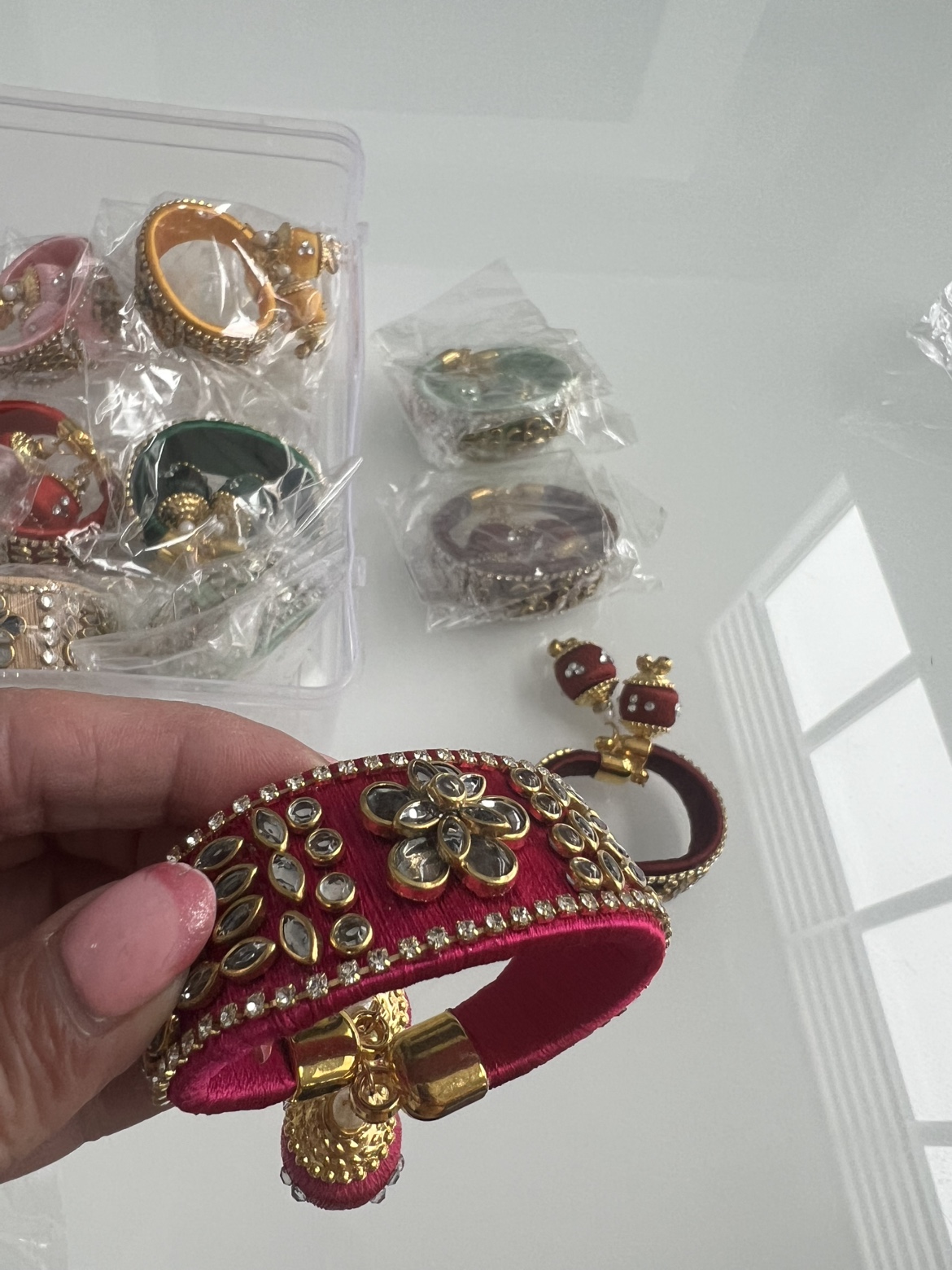 Ethnic Bangles with Kundan and Stonework