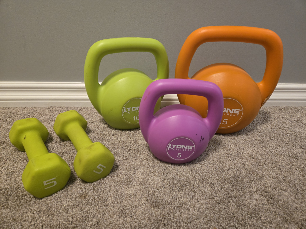Home Gym Kettlebells and Dumbbells