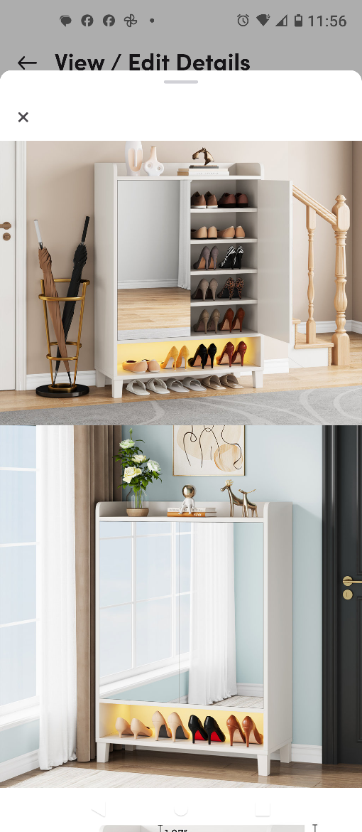 Orren Ellis 24-Pair Shoe Cabinet with Mirror - photo 4