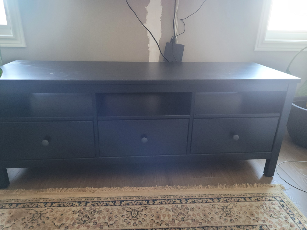 IKEA Black TV Stand with Drawers