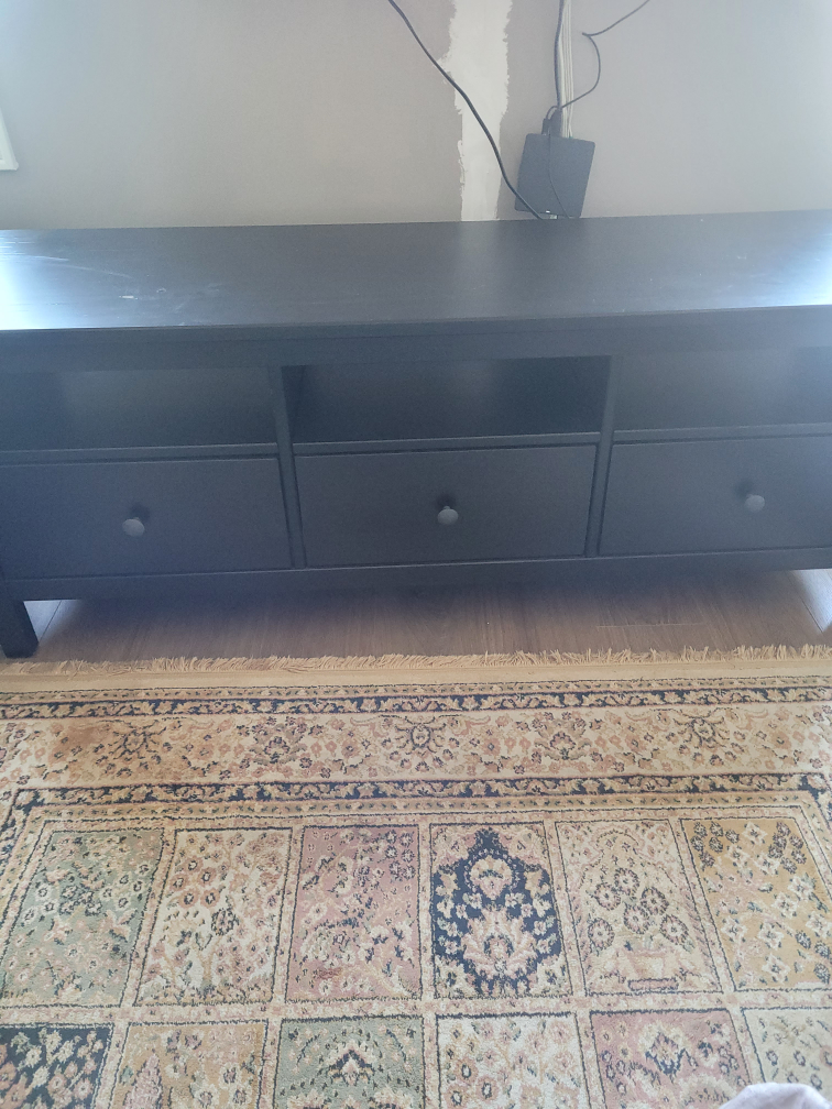 IKEA Black TV Stand with Drawers - photo 2