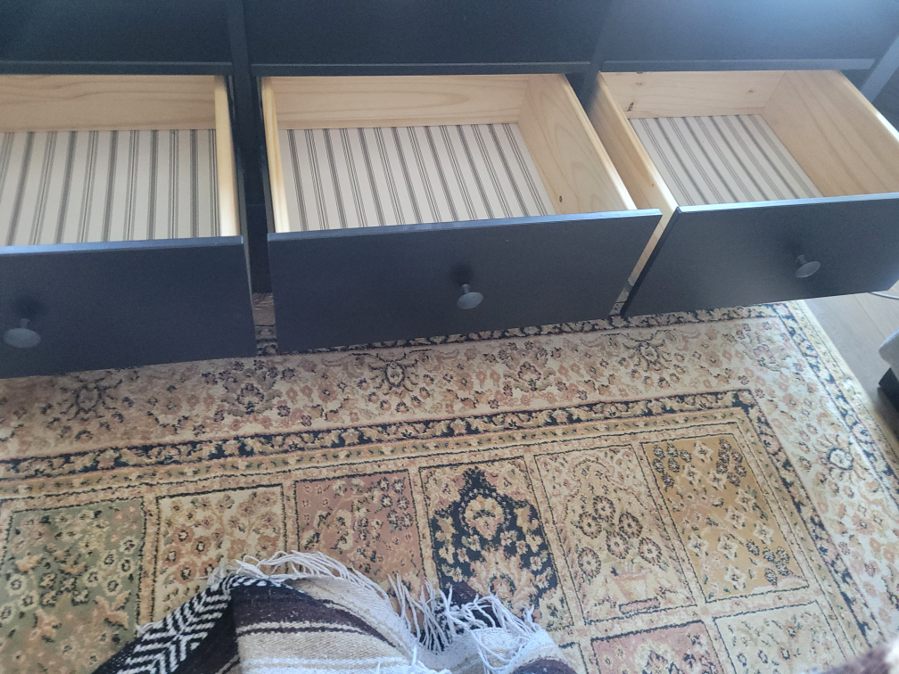 IKEA Black TV Stand with Drawers - photo 3