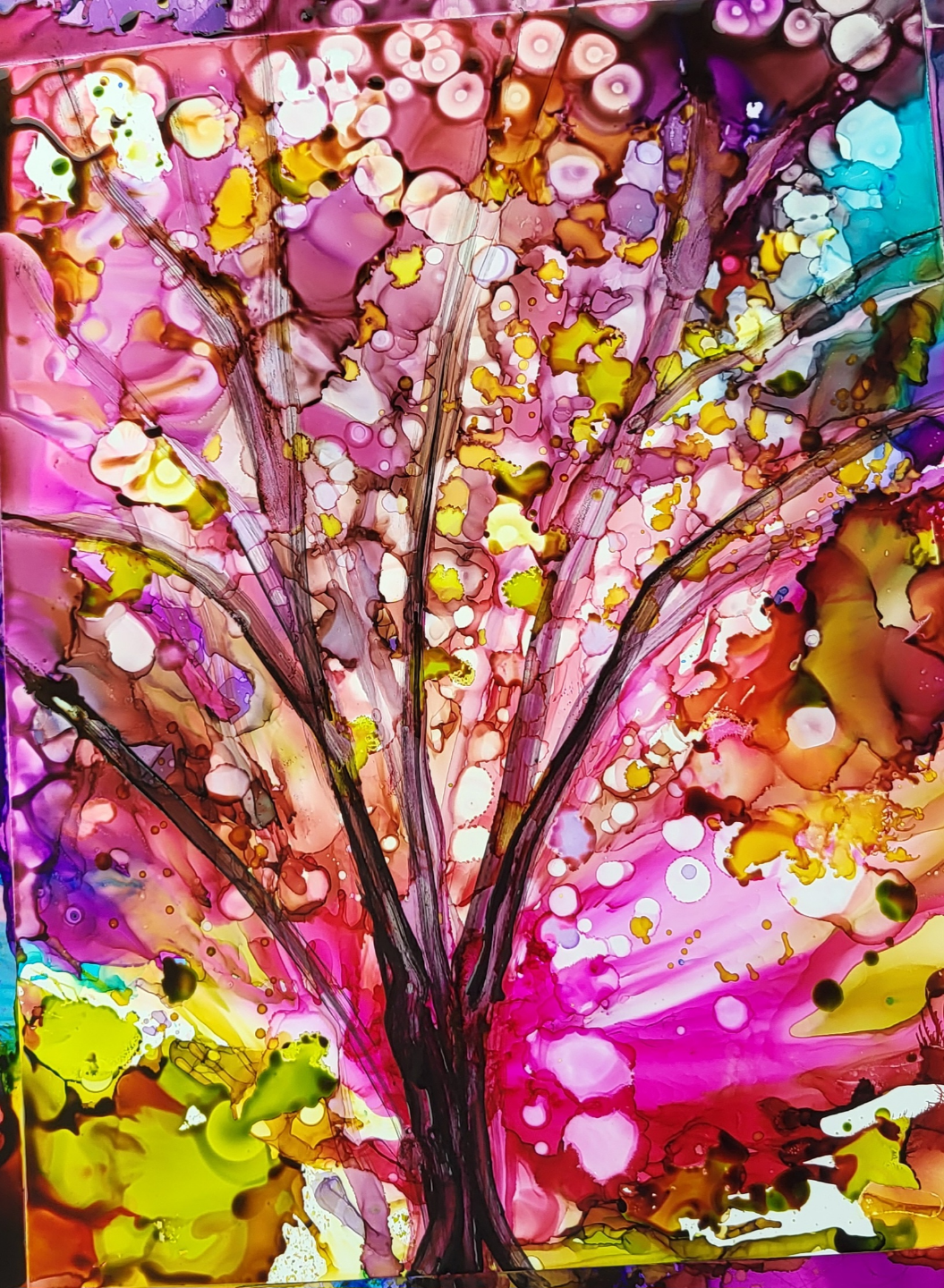 Set of 5 Original Alcohol Ink Paintings - photo 3