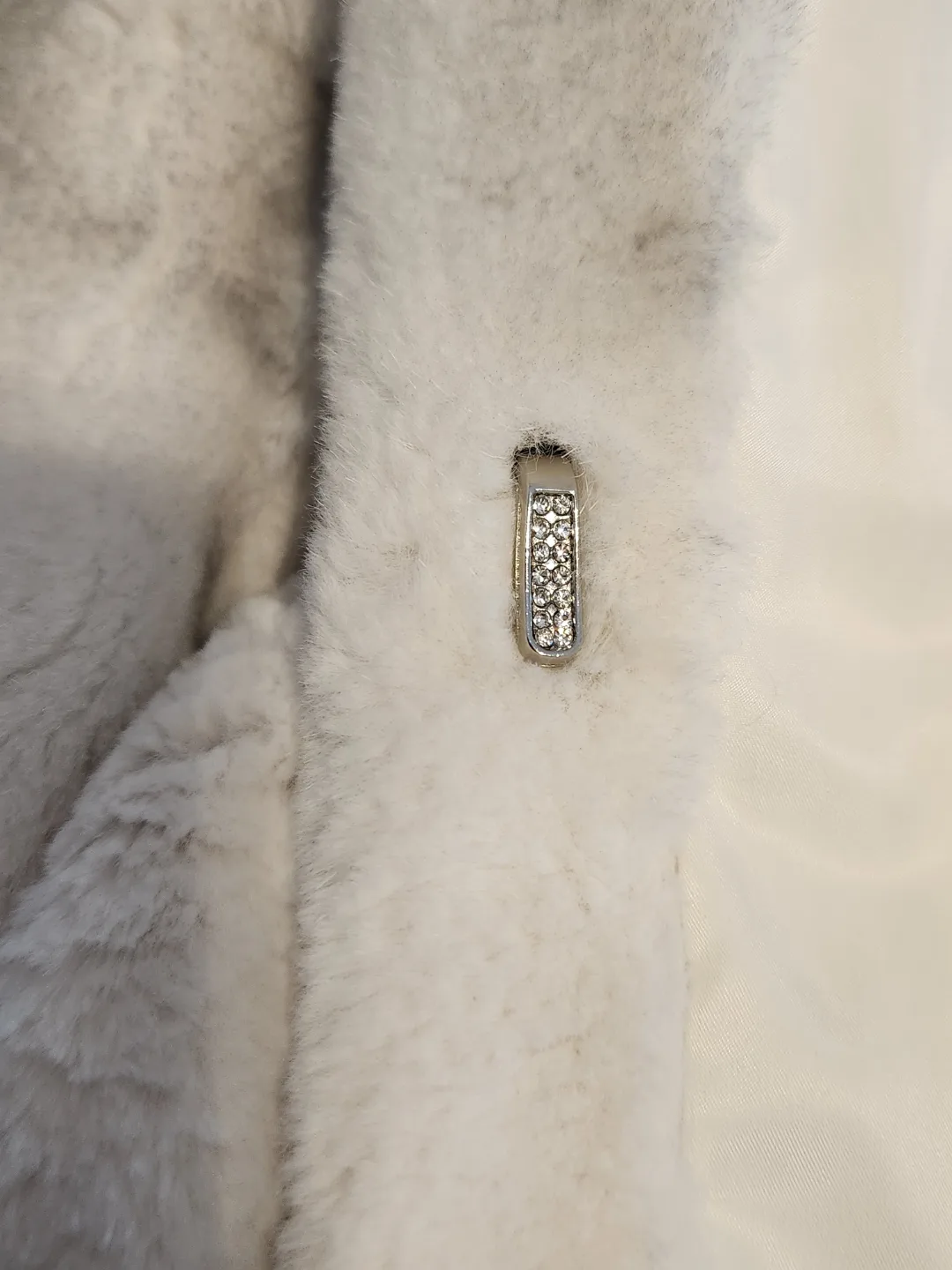 Plucked Mink Fur Coat with Silver Fox Trim. image indicator(4)