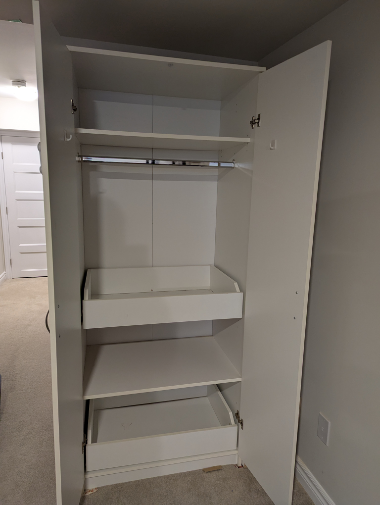 White Wardrobe with Shelves and Drawers - photo 2