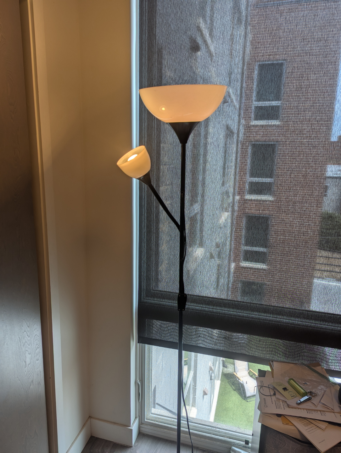 Modern Two-Light Floor Lamp (Black)