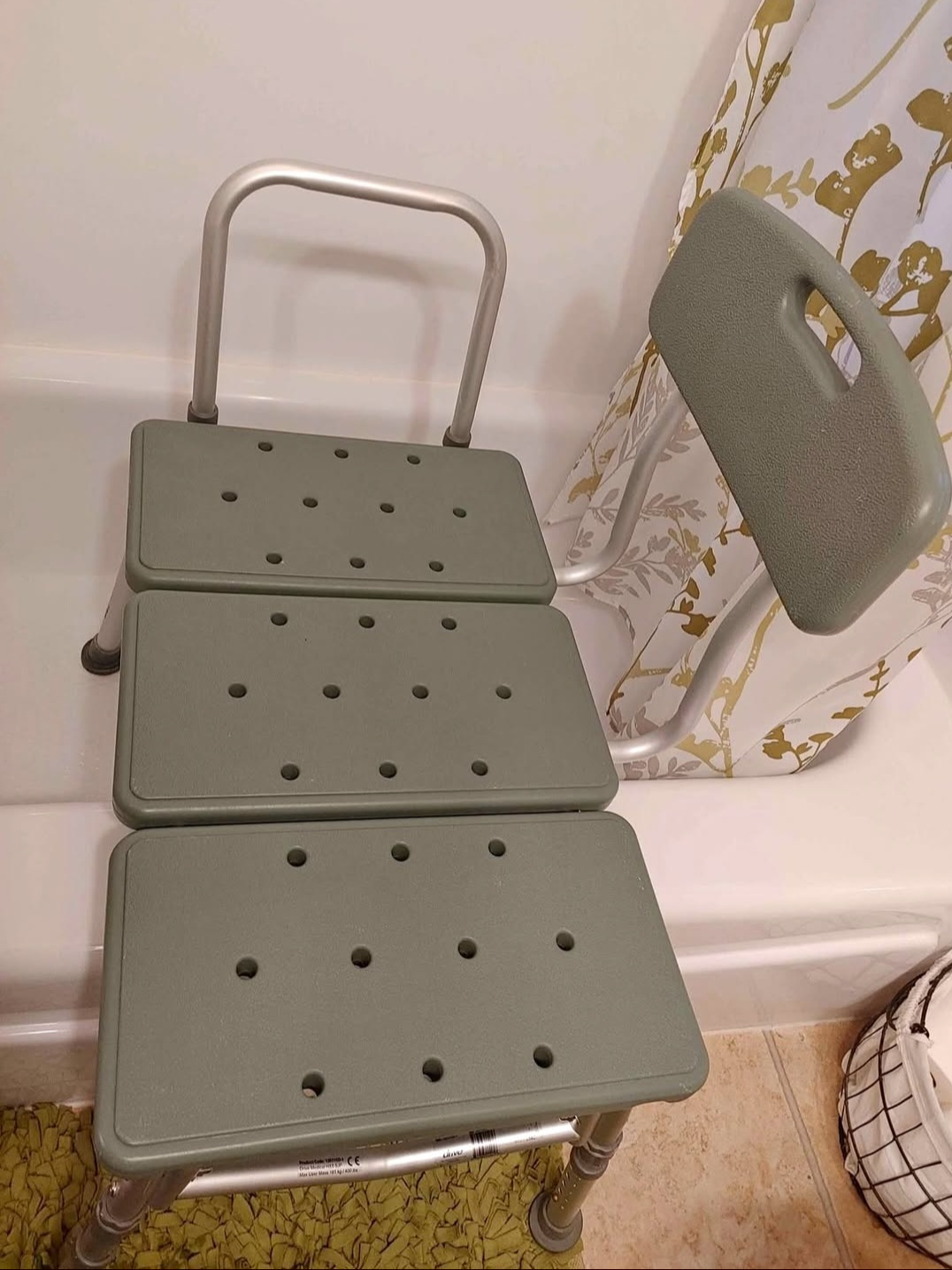 Dri-Ease 3-Position Adjustable Shower Bench with Backrest