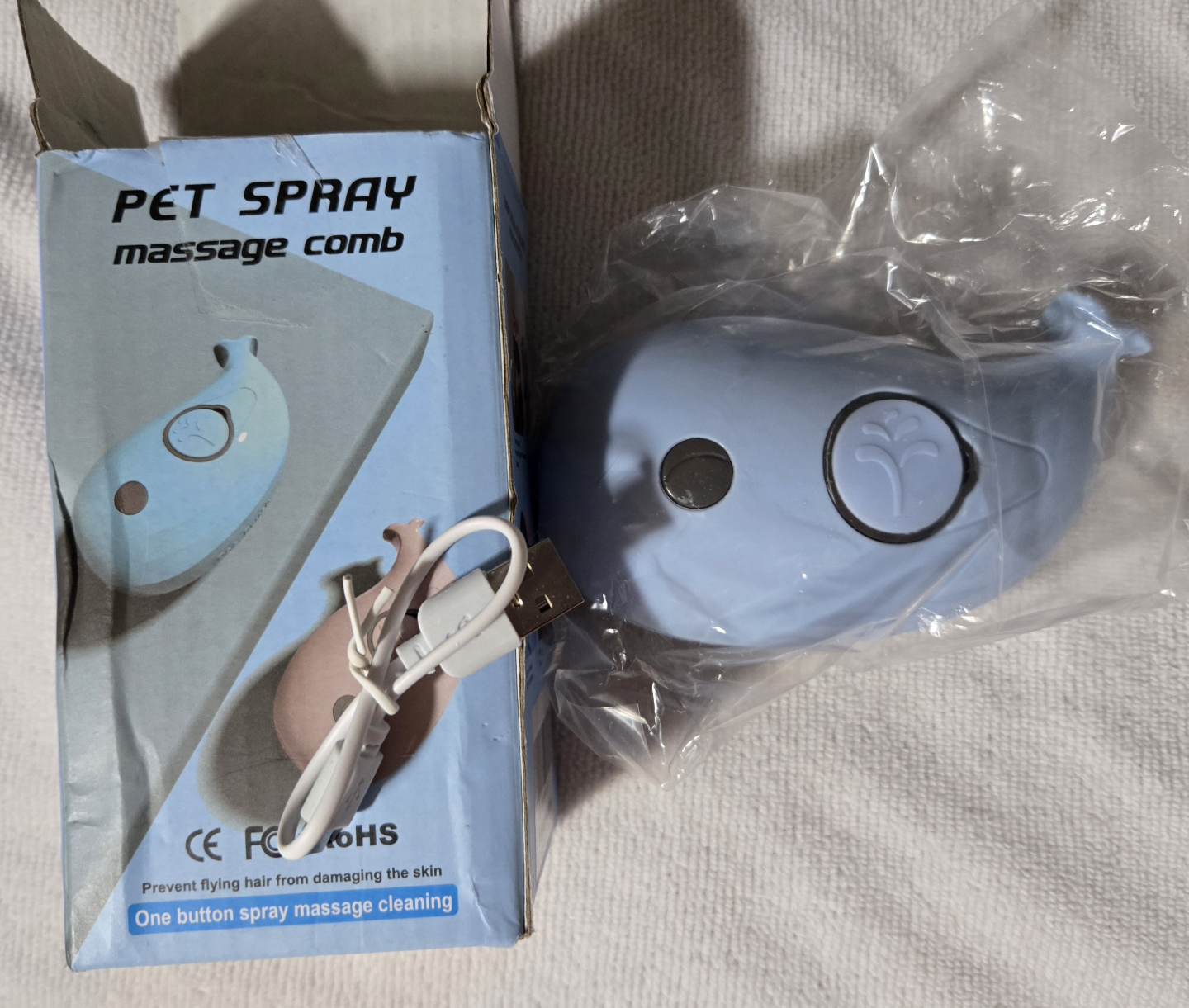 Pet Spray Massage Comb - Rechargeable Grooming Brush