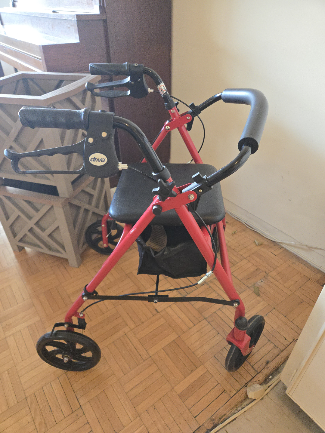 Red Drive Medical Rollator Walker with Seat